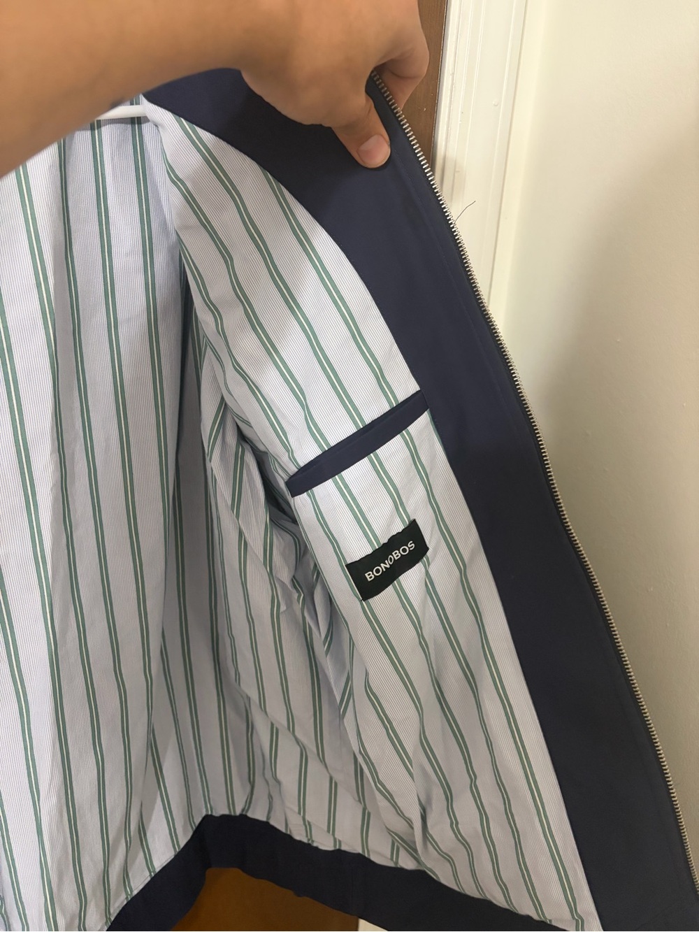 Bonobos Navy Lightweight Zip Shirt Jacket - Picture 3 of 6